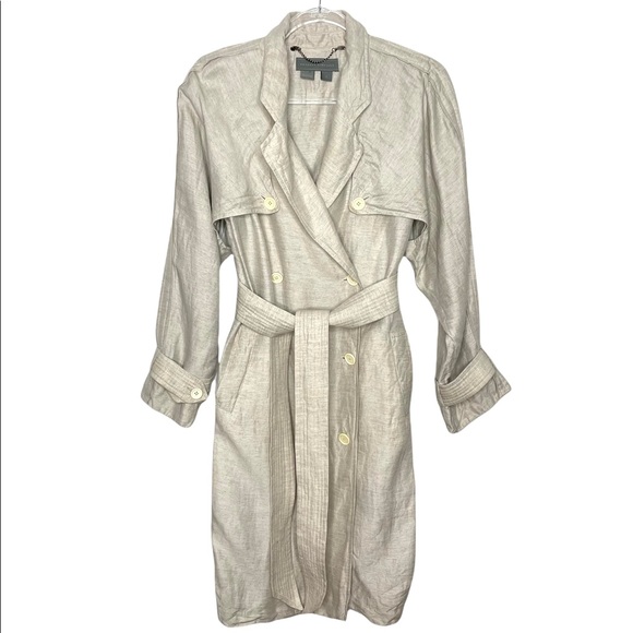Proenza Schouler | Linen Viscose Trench Coat in Natural Beige 4 - Picture 8 of 8